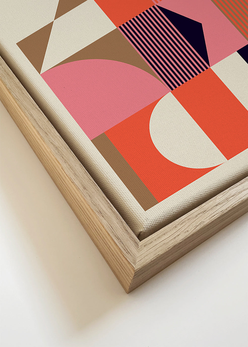 Poster geométrico Bauhaus coral e rosa