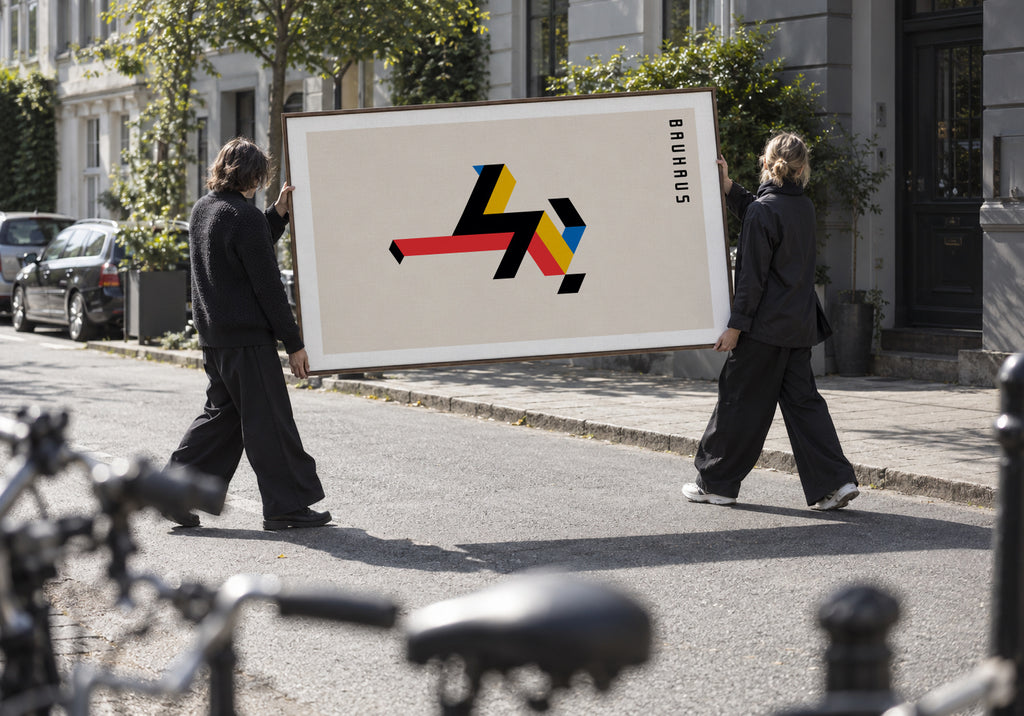 Bauhaus Running man - Framed canvas in an interior
