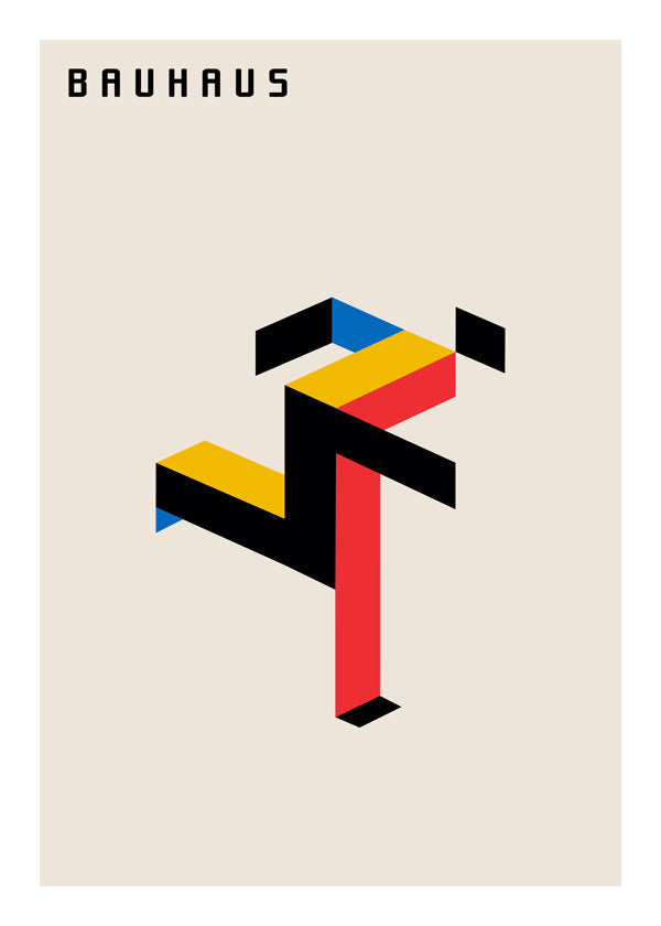 Poster geométrico Bauhaus isométrico