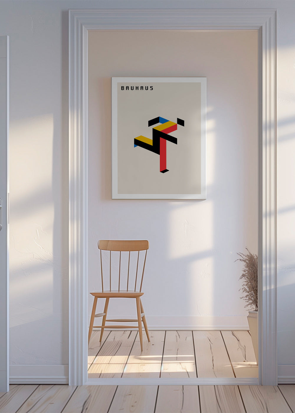 Poster geométrico Bauhaus isométrico