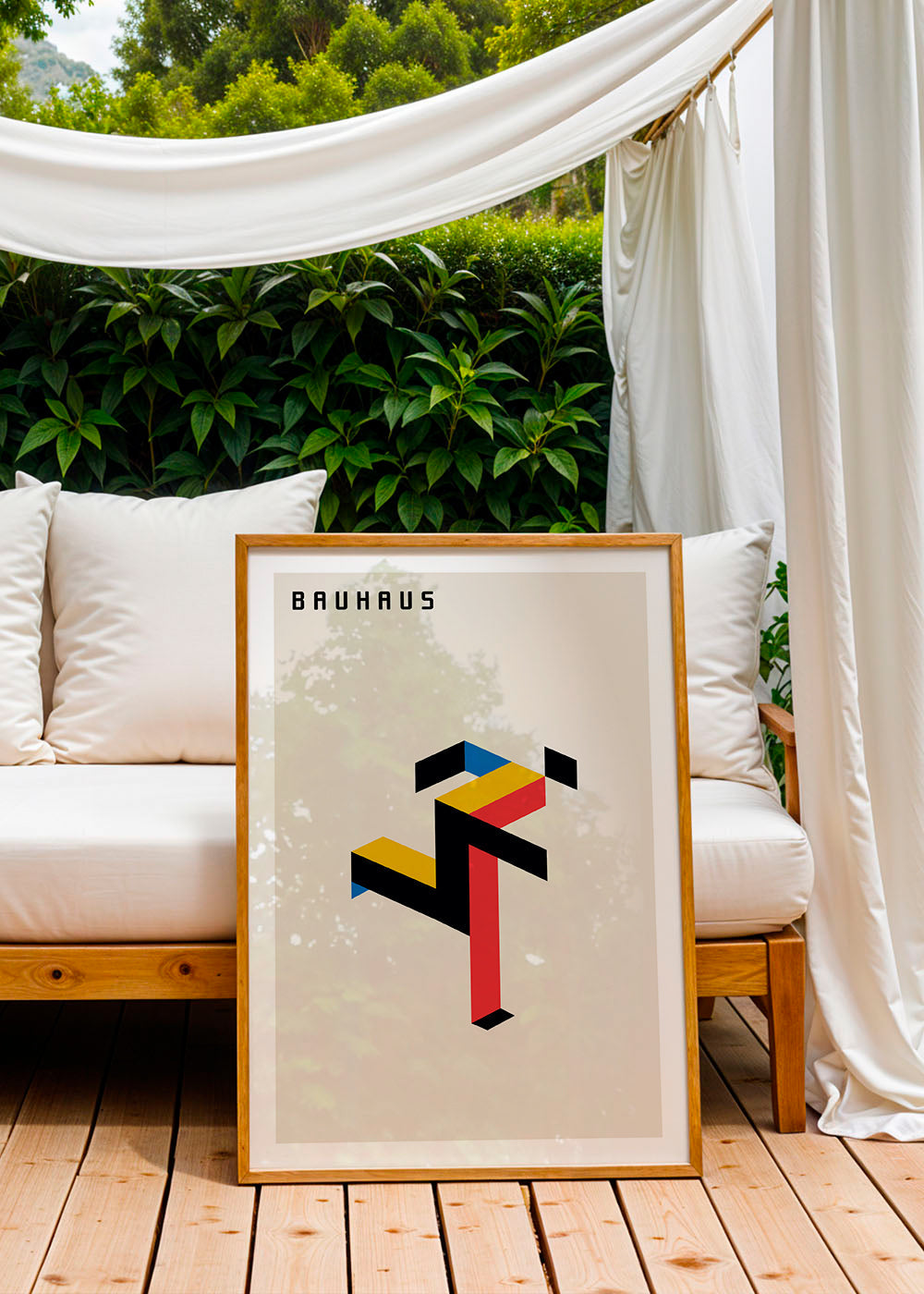 Poster geométrico Bauhaus isométrico