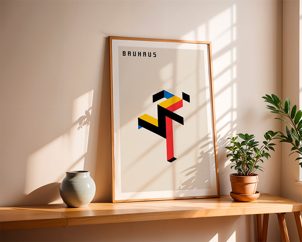 Poster geométrico Bauhaus isométrico