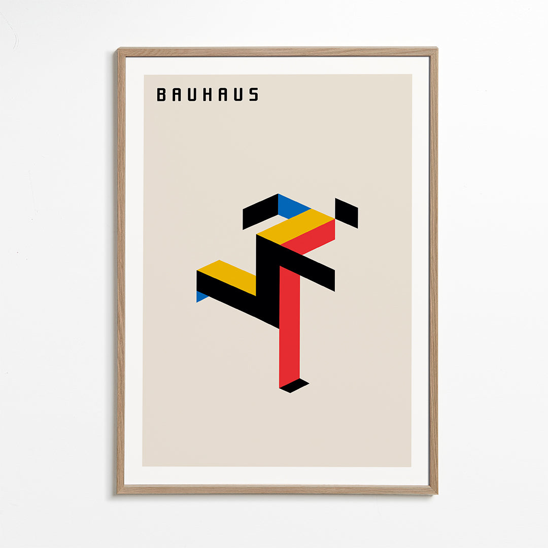 Poster geométrico Bauhaus isométrico
