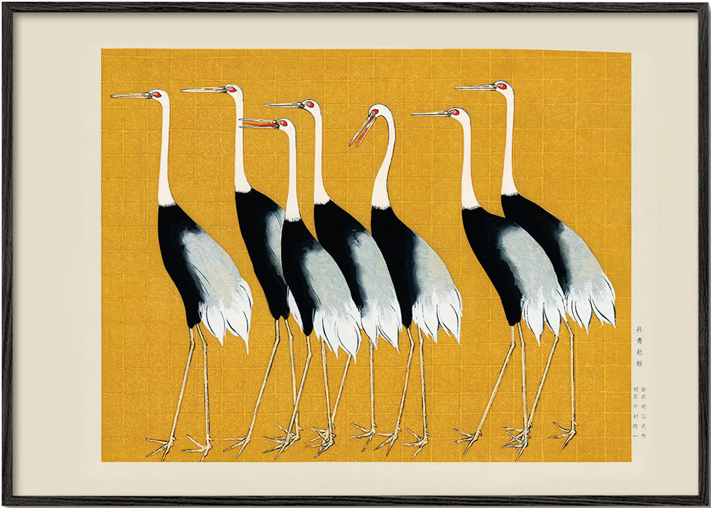 Quadro gruas japonesas vintage