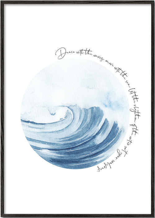 Ilustração: onda em aquarela circular
