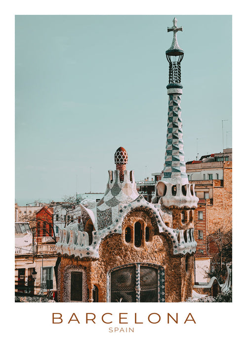 Quadro de viagem Barcelona: fachada modernista em destaque