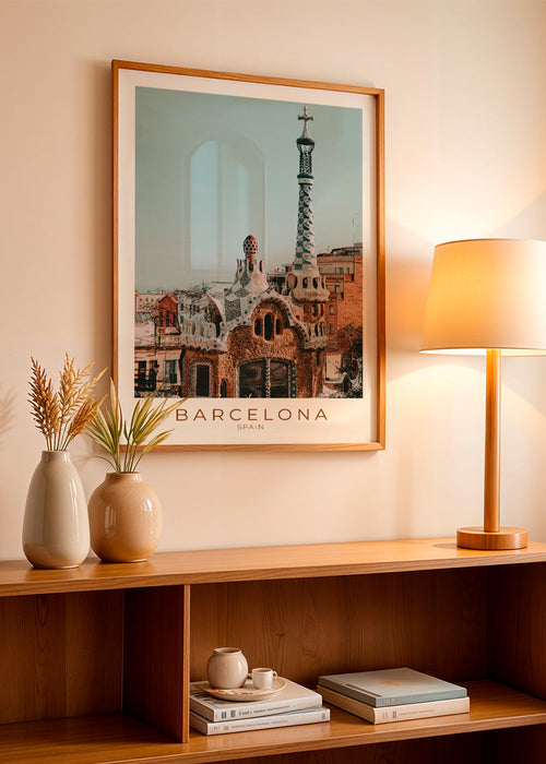 Quadro de viagem Barcelona: fachada modernista em destaque