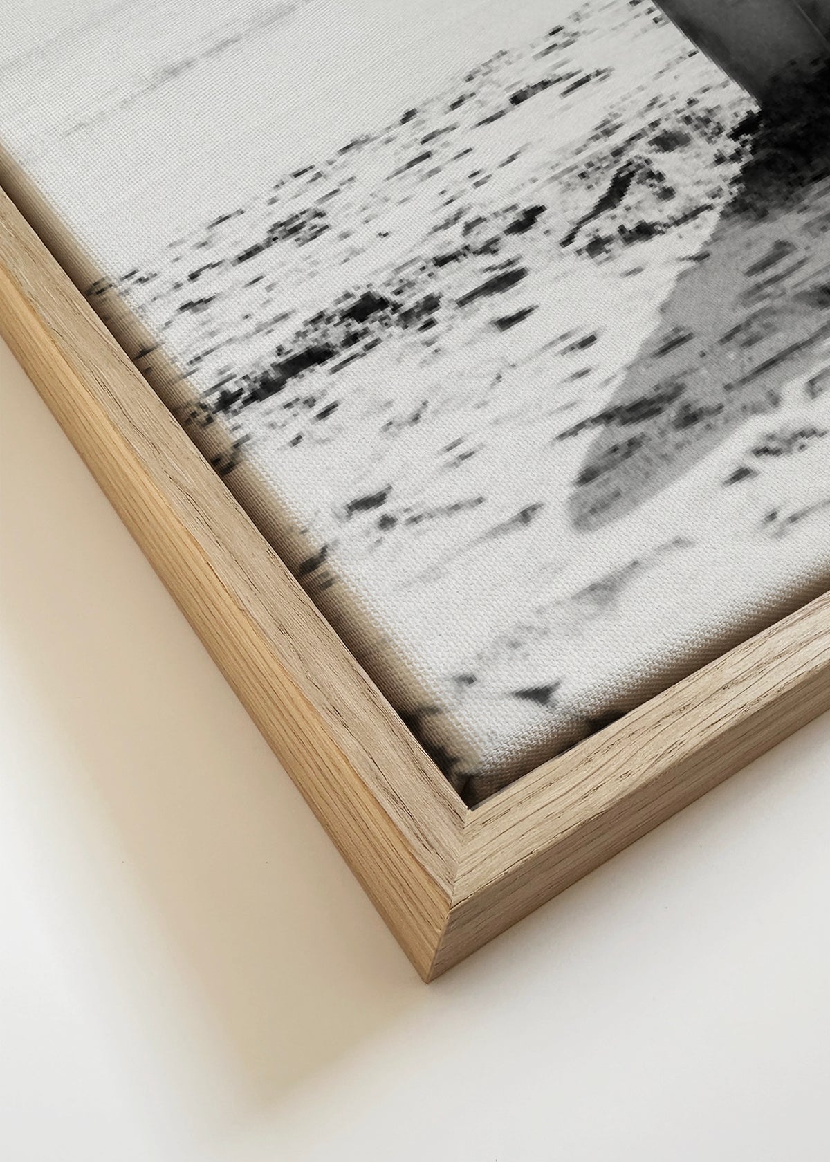 Beach Vintage Surfing board Black & White - Framed canvas detail
