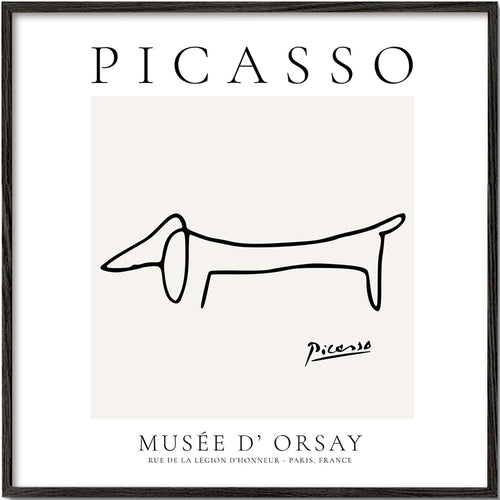 Cão em traço linear estilo Picasso