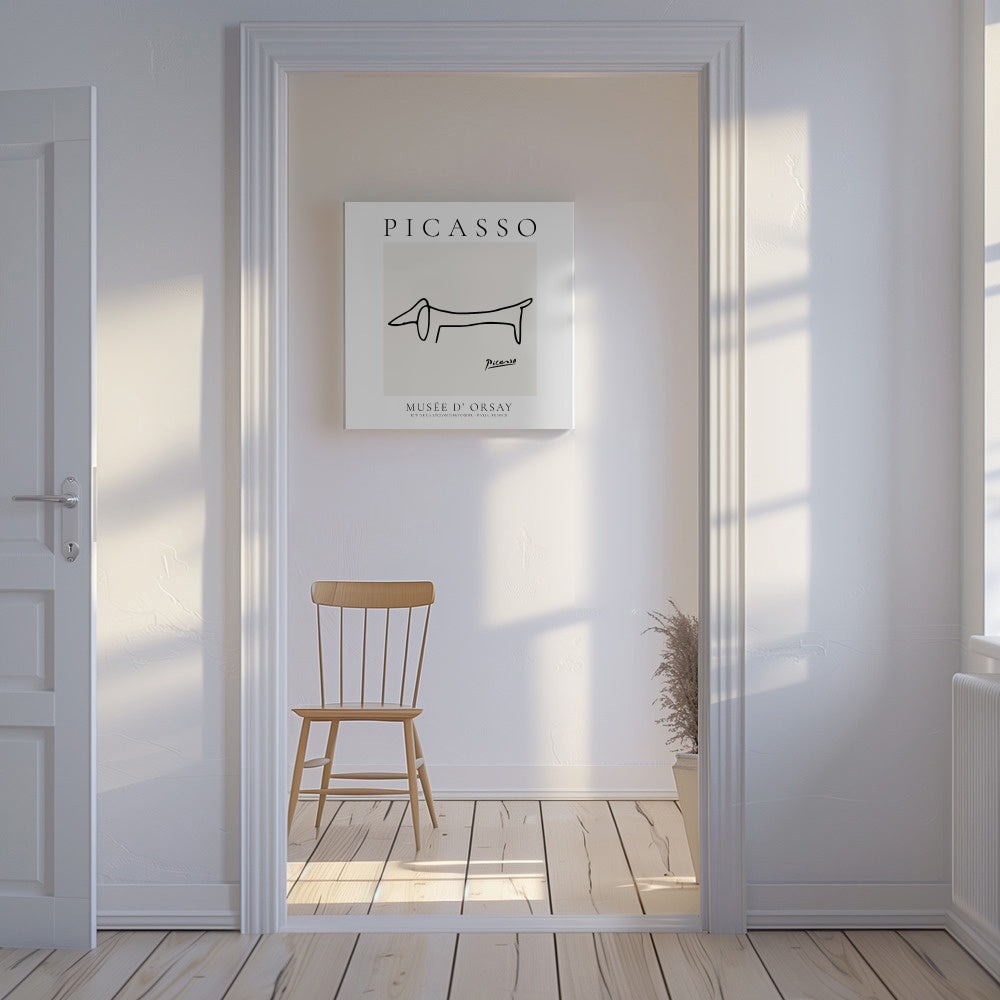 Pablo Picasso Animals Drawing Dog II - Unframed canvas in an interior
