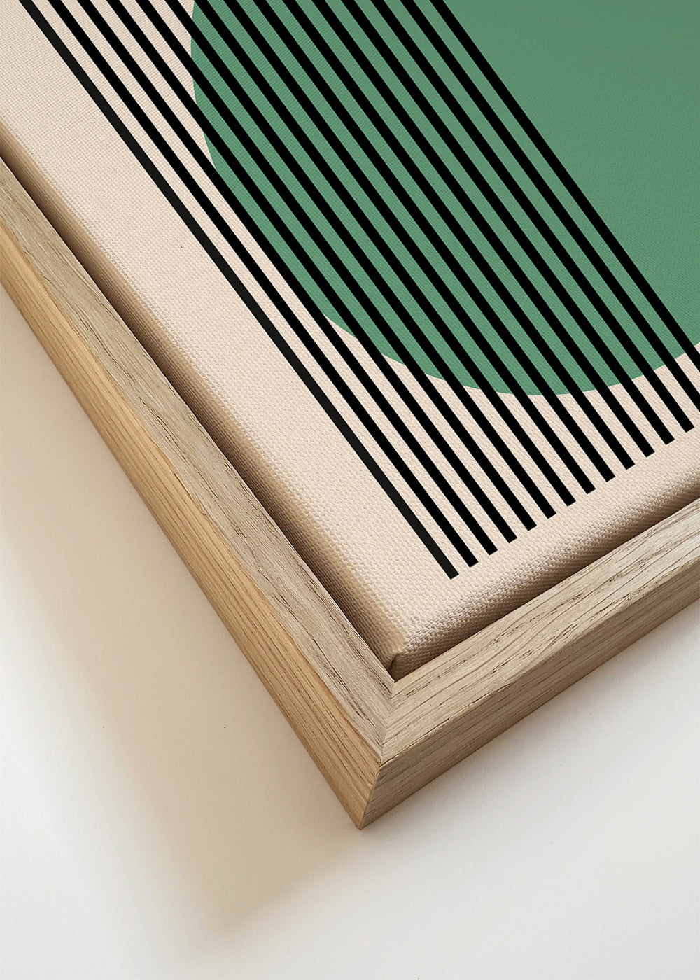 Quadro geométrico Bauhaus com círculo verde