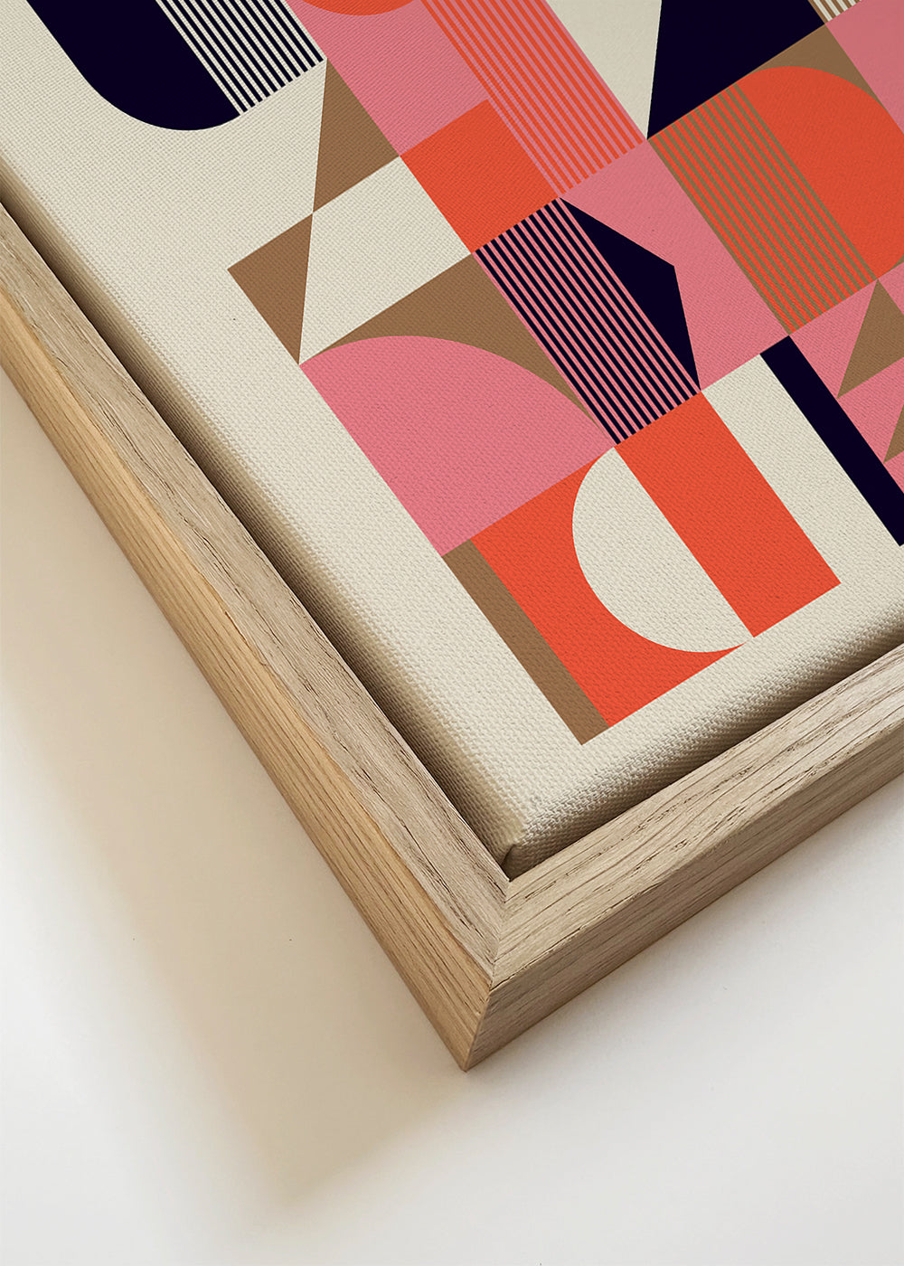 Poster geométrico Bauhaus coral e bege