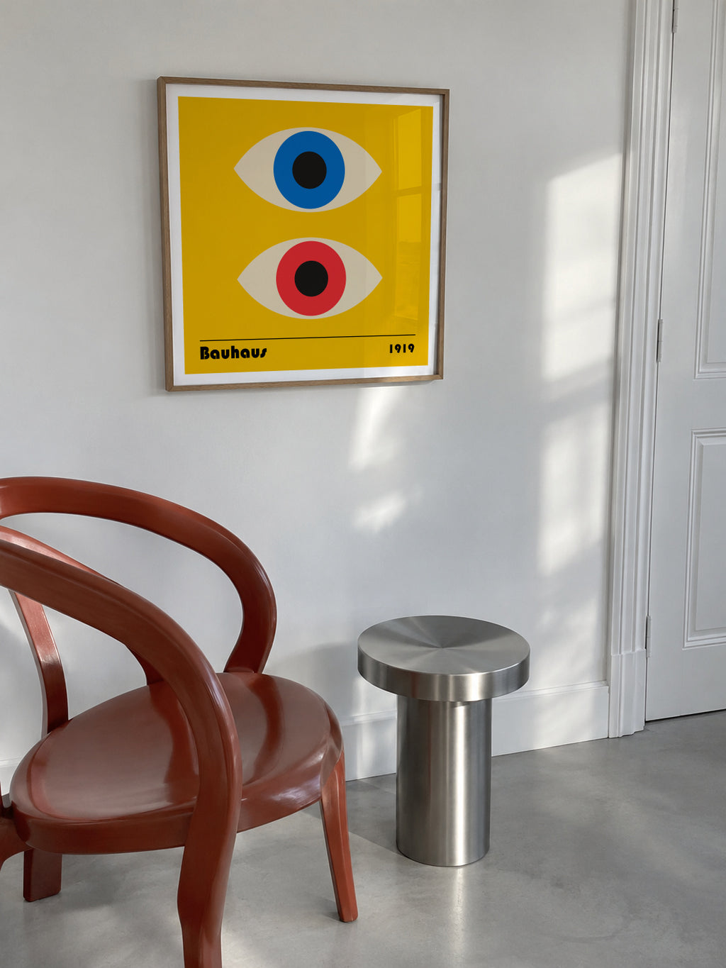 Bauhaus Eyes II - Framed poster in an interior