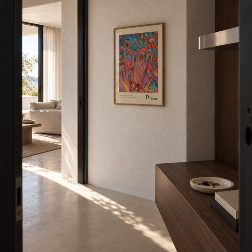Vincent van Gogh - Irises Remix - Framed poster in an interior