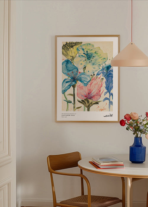 Estampa botânica Dali flores em aquarela