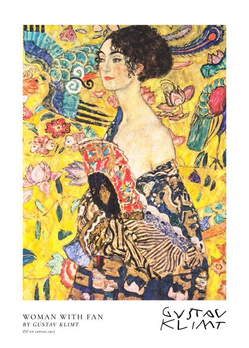 Quadro vintage mulher com leque
