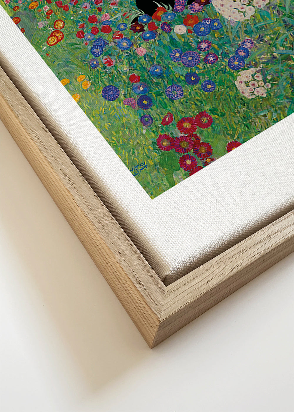 Quadro de gato no jardim estilo Klimt