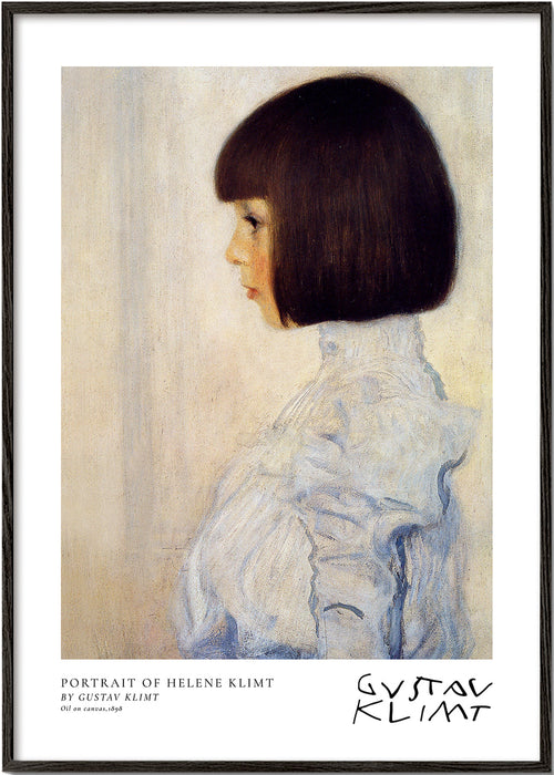 Quadro retrato de menina de perfil