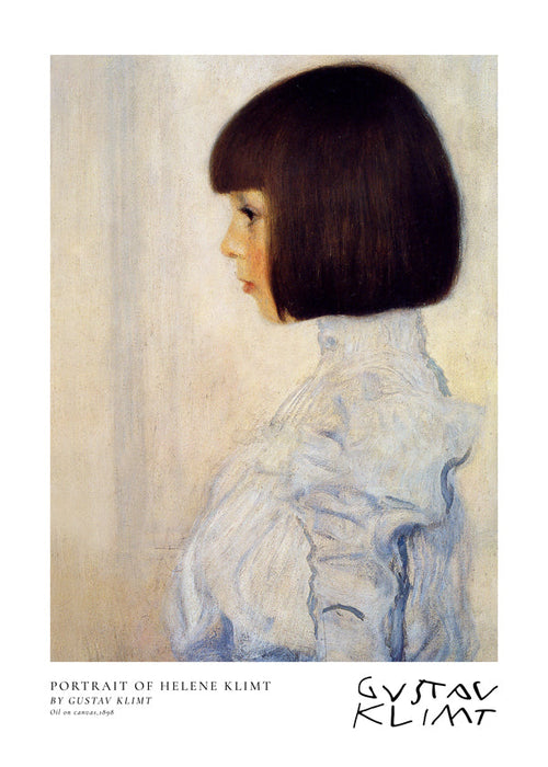 Quadro retrato de menina de perfil