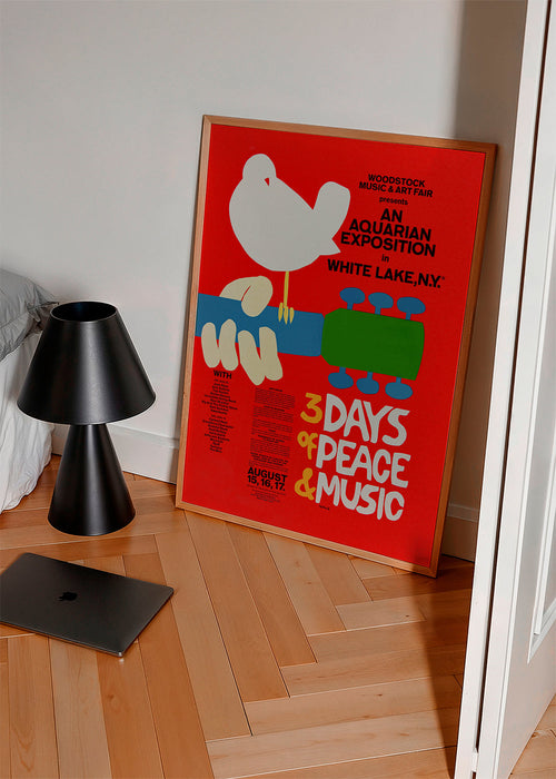 Poster vintage Woodstock 3 Days of Peace
