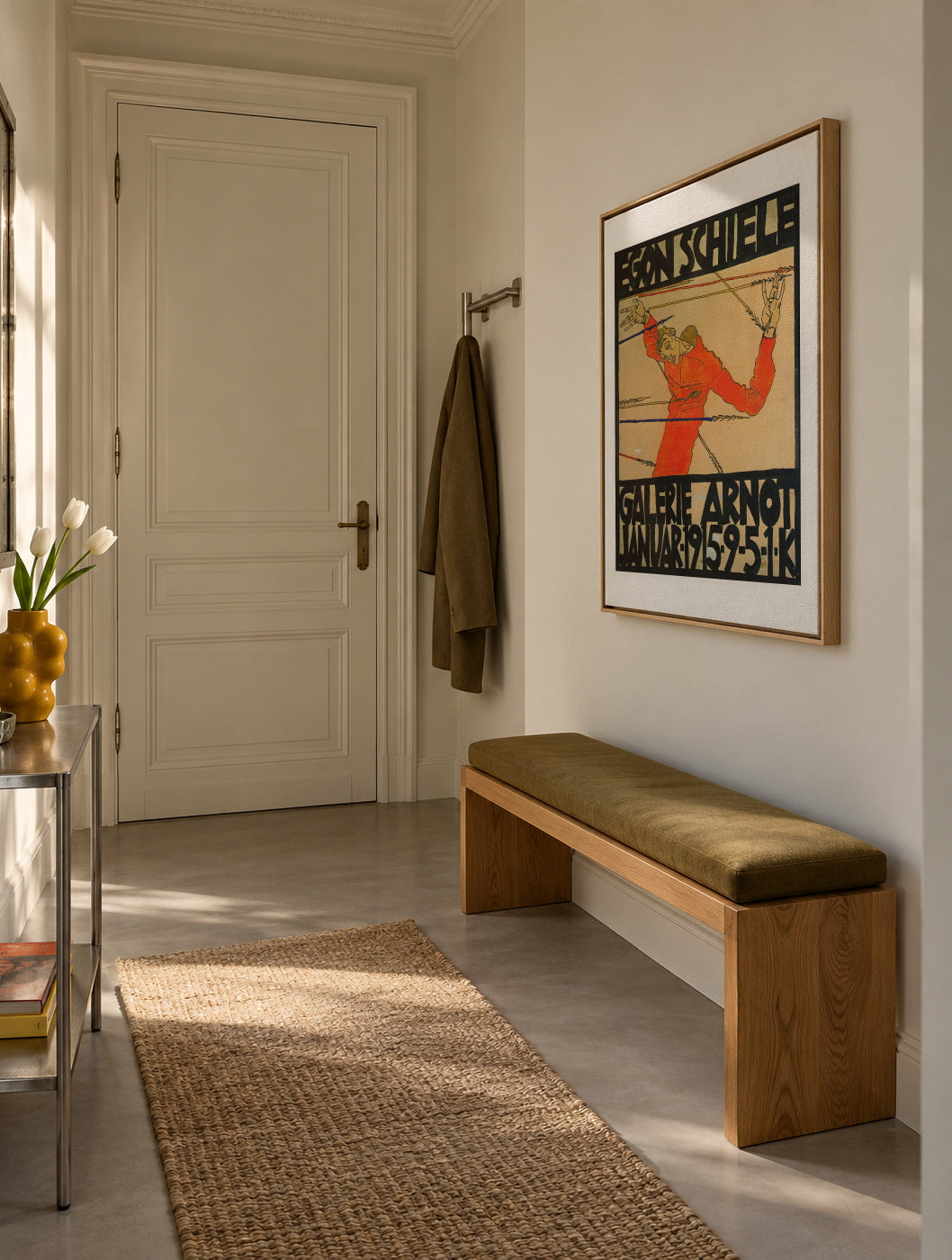 Galerie Arnot poster by Egon Schiele - Framed canvas in an interior