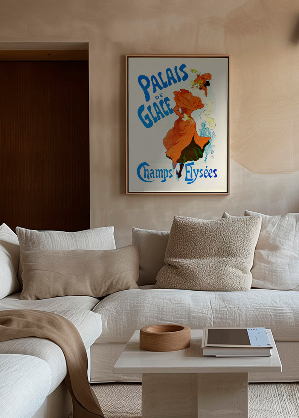 Poster vintage Palais de Glace, patinadora de vermelho
