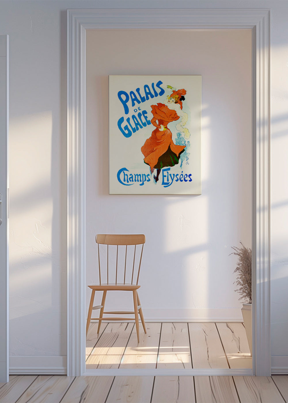 Poster vintage Palais de Glace, patinadora de vermelho