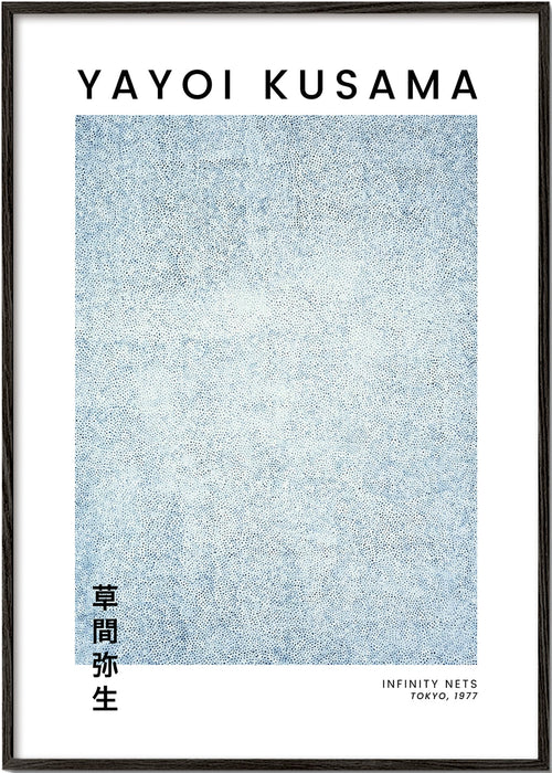 Poster minimalista com textura de pontos azuis