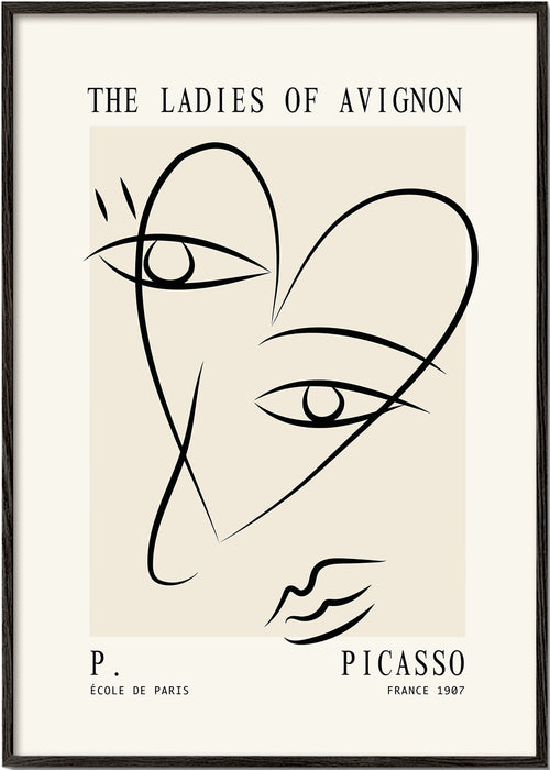 Ilustração linear inspirada nas Ladies of Avignon