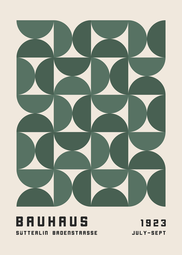 Poster geométrico Bauhaus verde