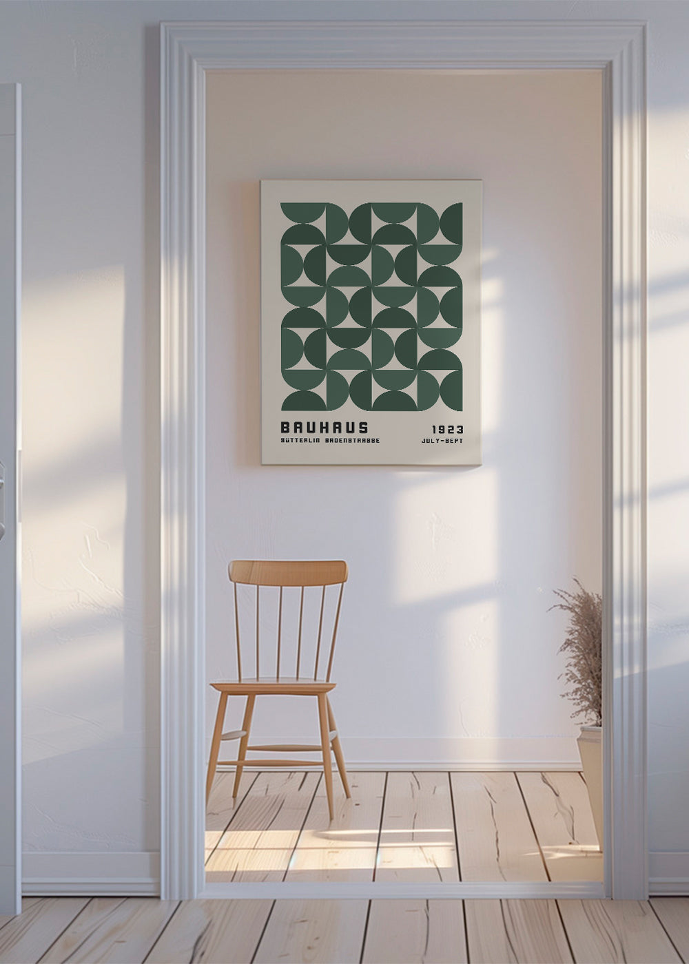 Poster geométrico Bauhaus verde