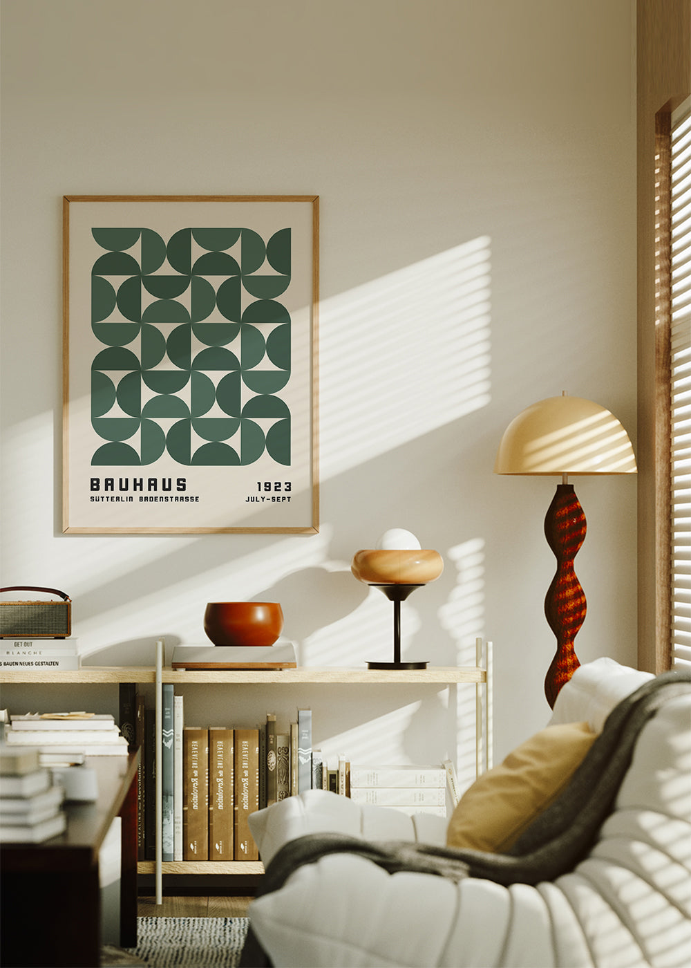 Poster geométrico Bauhaus verde