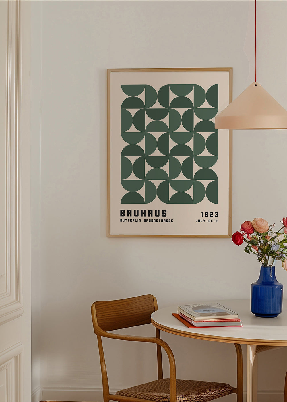 Poster geométrico Bauhaus verde