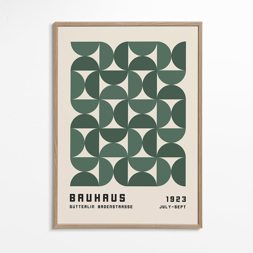 Poster geométrico Bauhaus verde