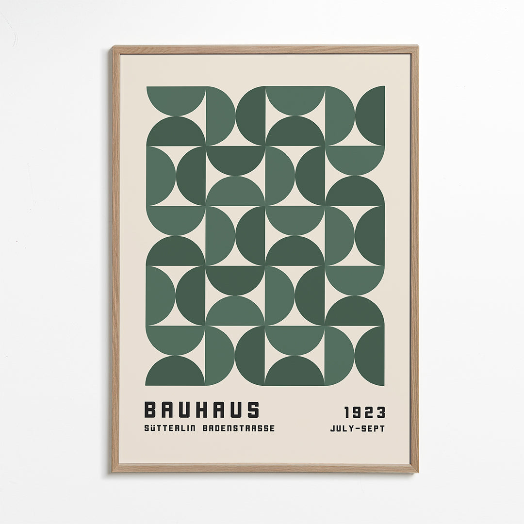 Poster geométrico Bauhaus verde