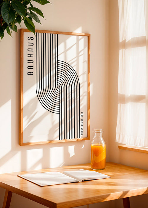 Arte vintage Bauhaus linhas curvas