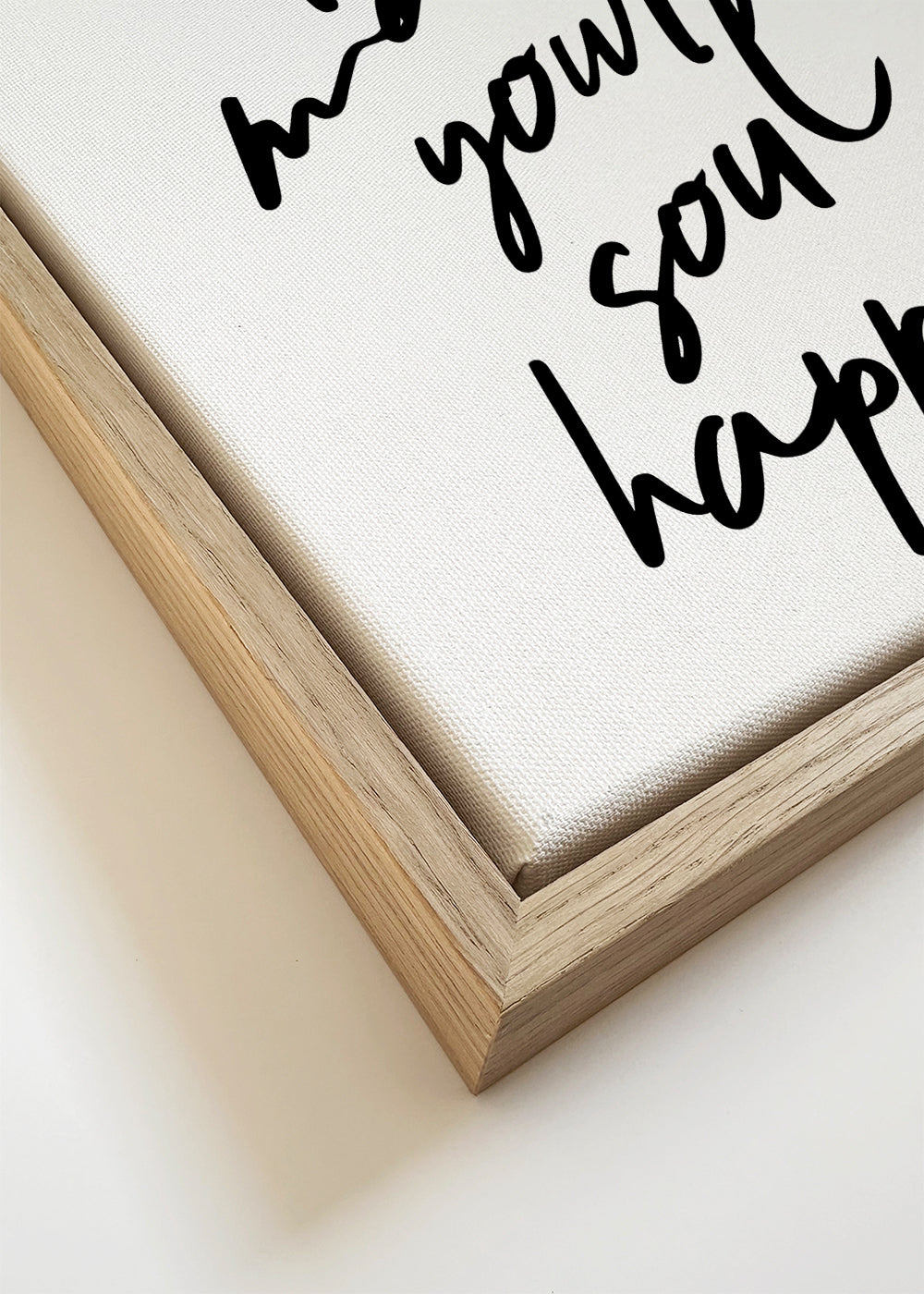 Quadro minimalista com frase manuscrita
