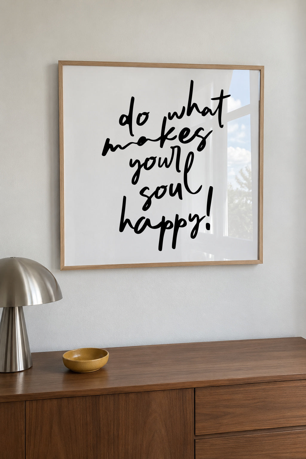 Do what makes your soul happy quote poster - Square - Framed poster in an interior