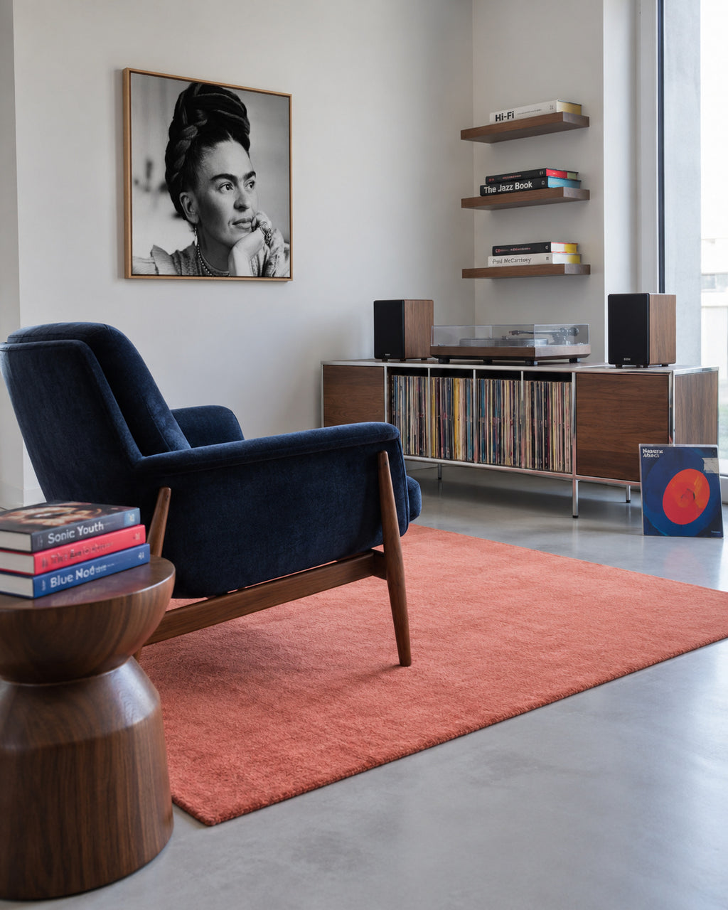 Frida Kahlo vintage photograph II - Square - Framed canvas in an interior