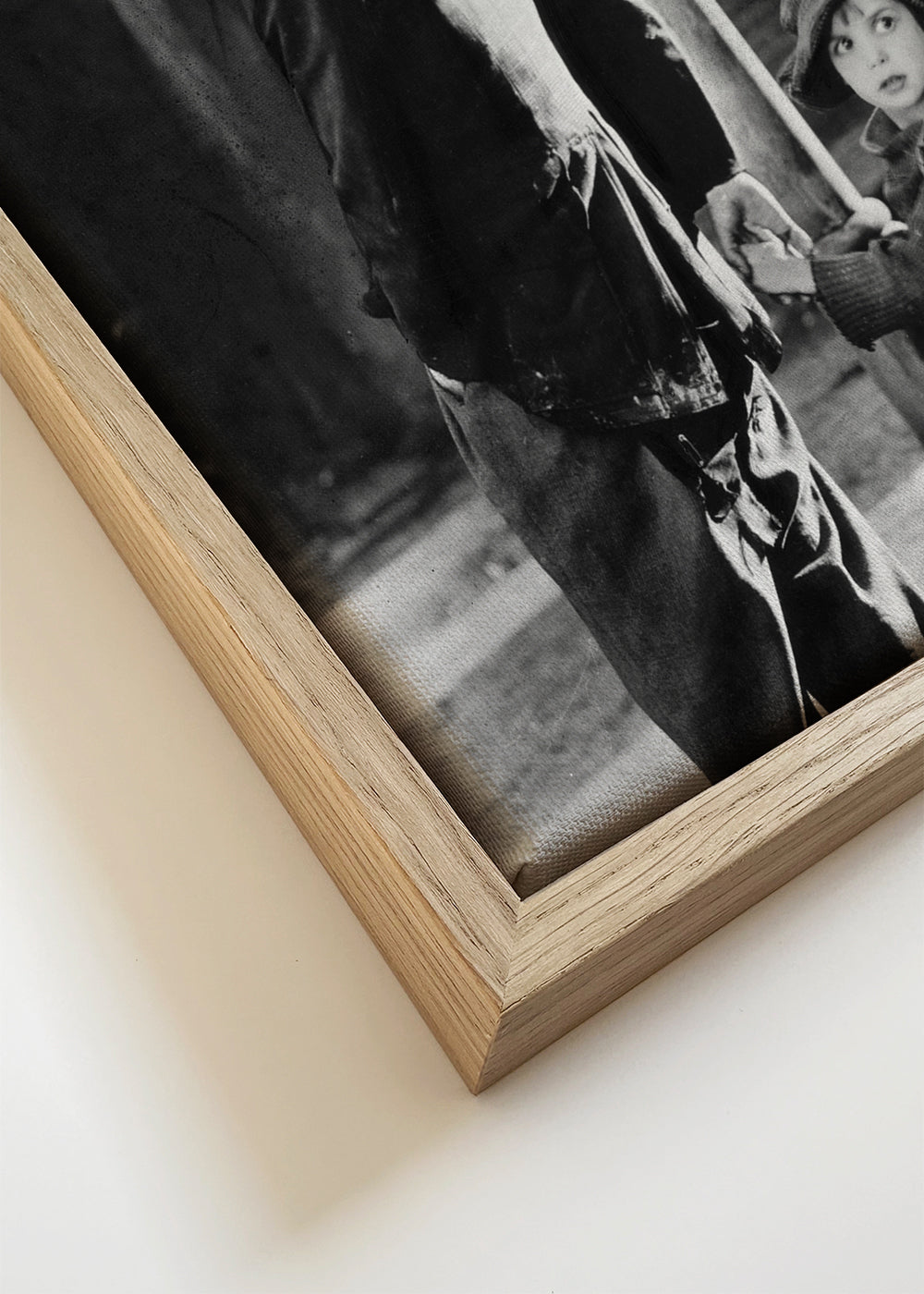 Quadro vintage: retrato homem com chapéu e criança
