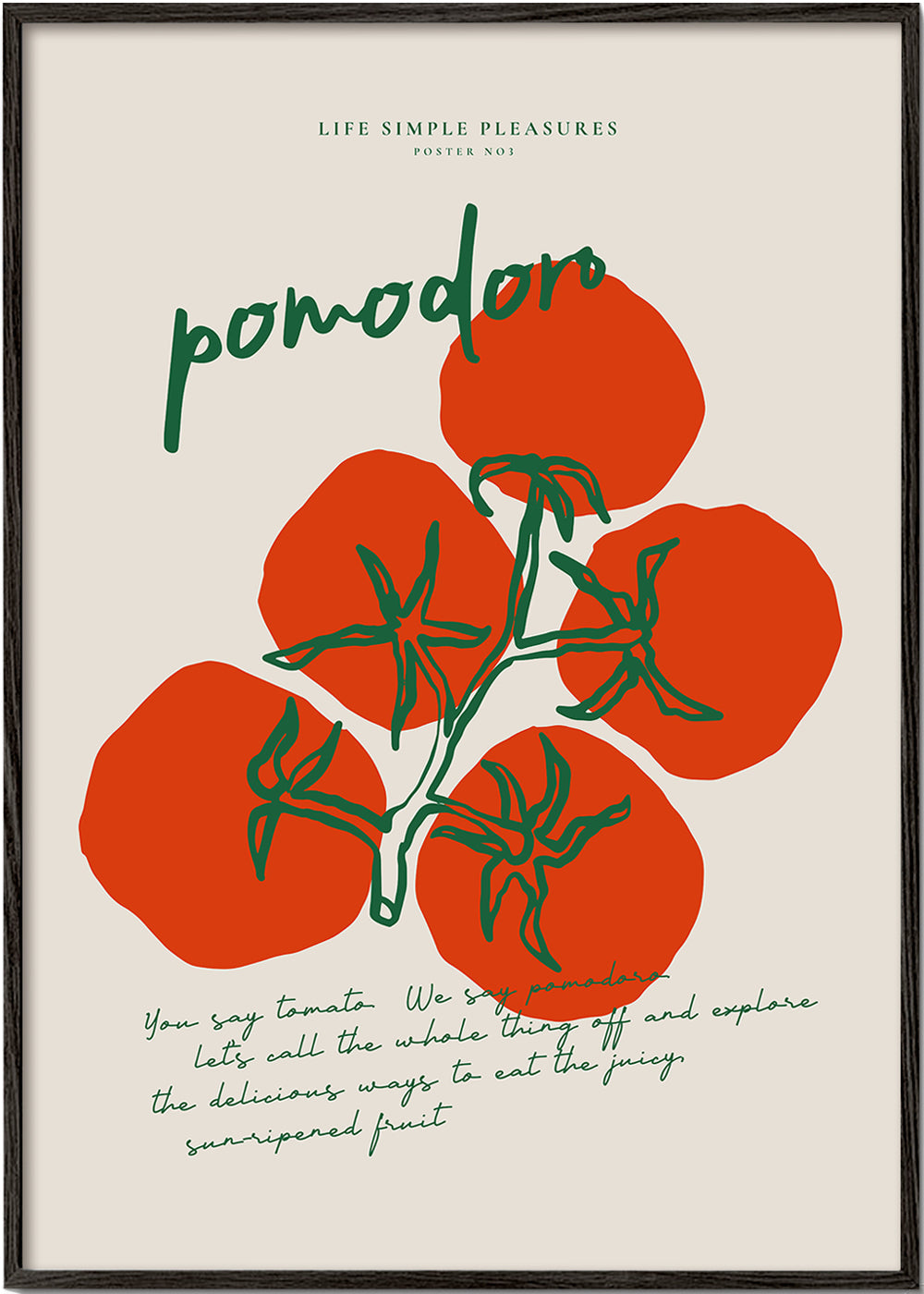 Arte para cozinha Pomodoro tomates ilustrados