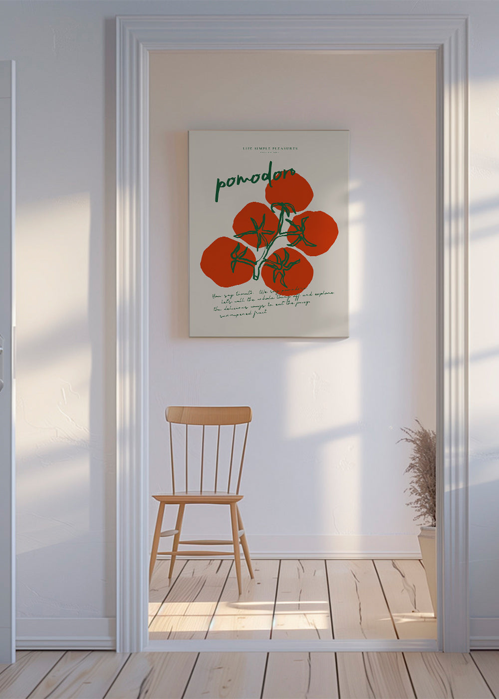 Arte para cozinha Pomodoro tomates ilustrados