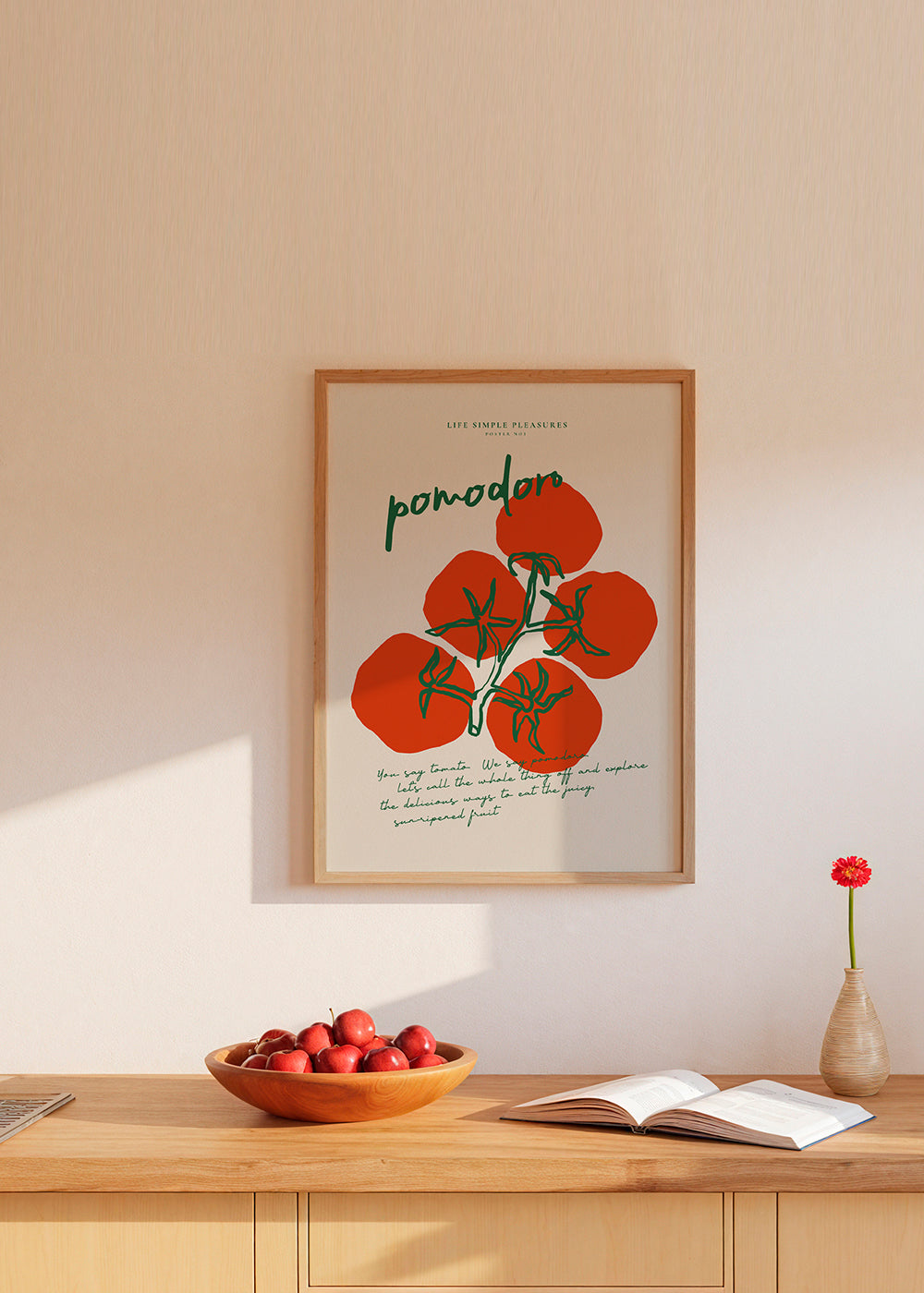 Arte para cozinha Pomodoro tomates ilustrados