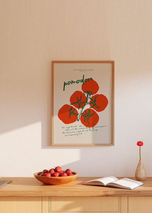 Arte para cozinha Pomodoro tomates ilustrados