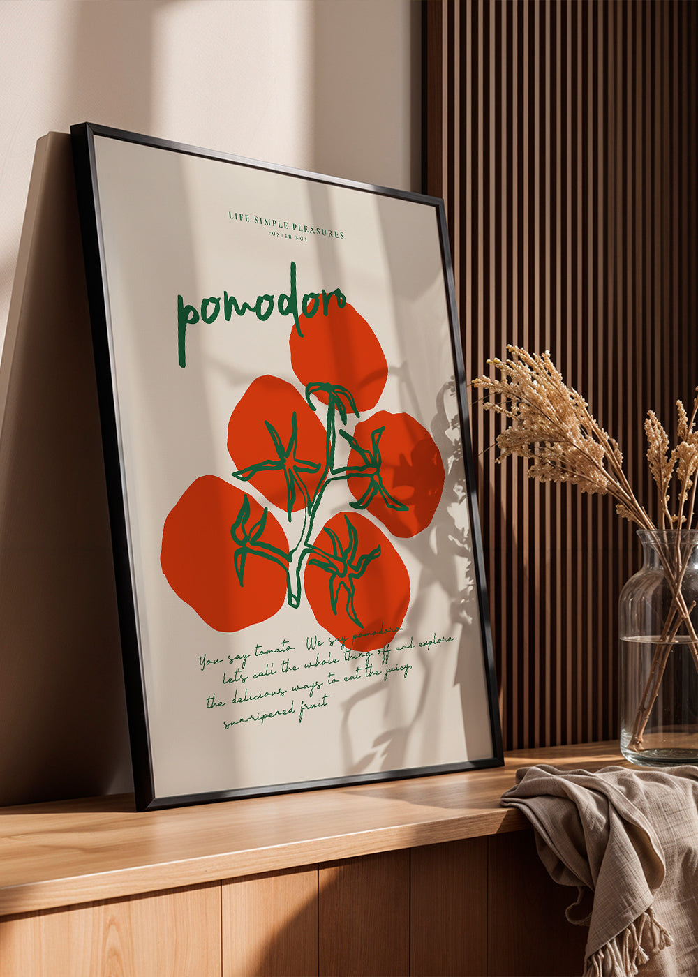 Arte para cozinha Pomodoro tomates ilustrados