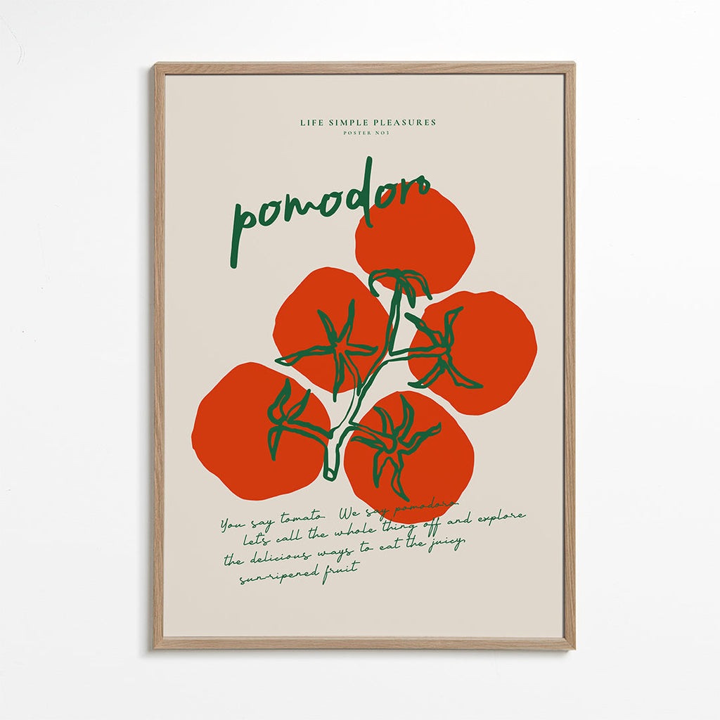 Arte para cozinha Pomodoro tomates ilustrados