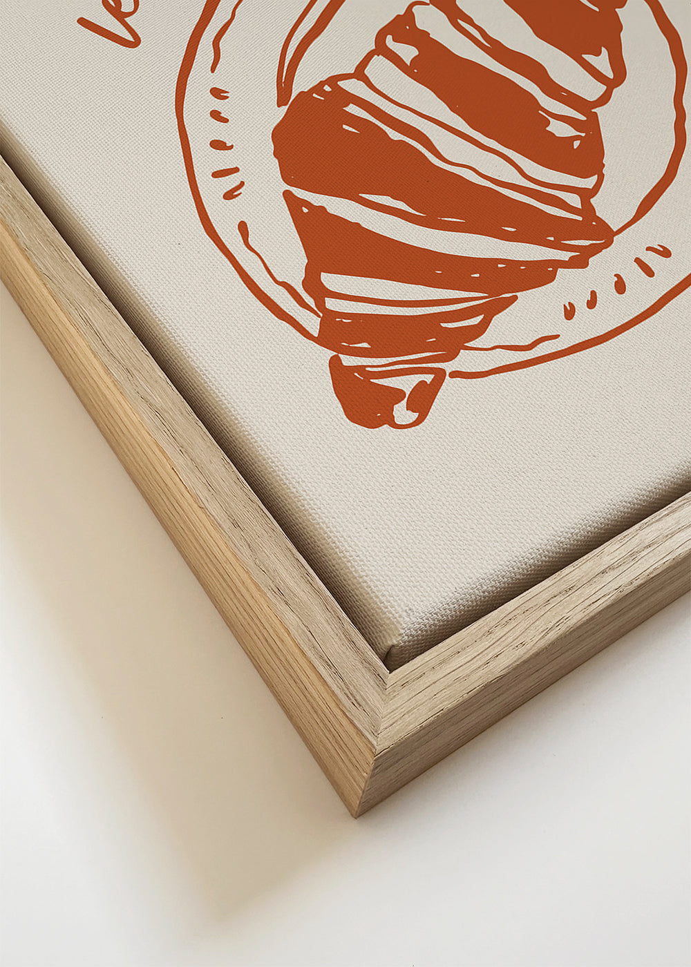 Arte para cozinha croissant ilustrado terracota