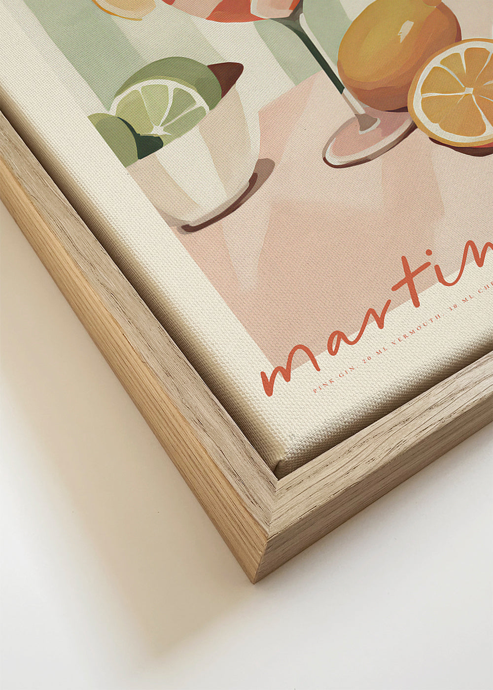 Arte para cozinha Martini Rose cocktail ilustrado