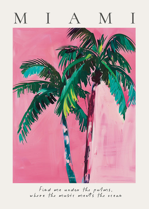 Ilustração palmeiras Miami rosa