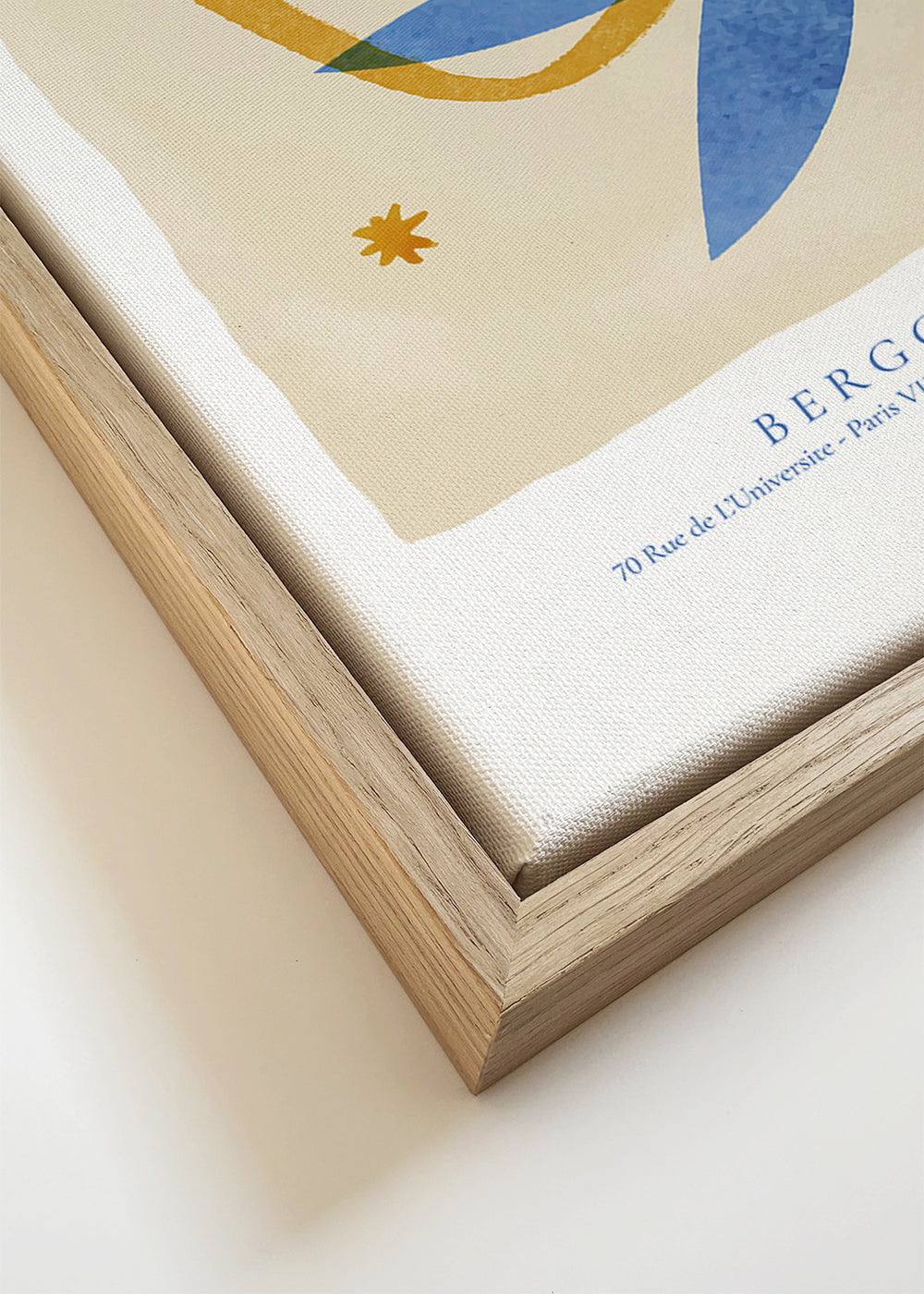 Ilustração botânica em azul e ocre